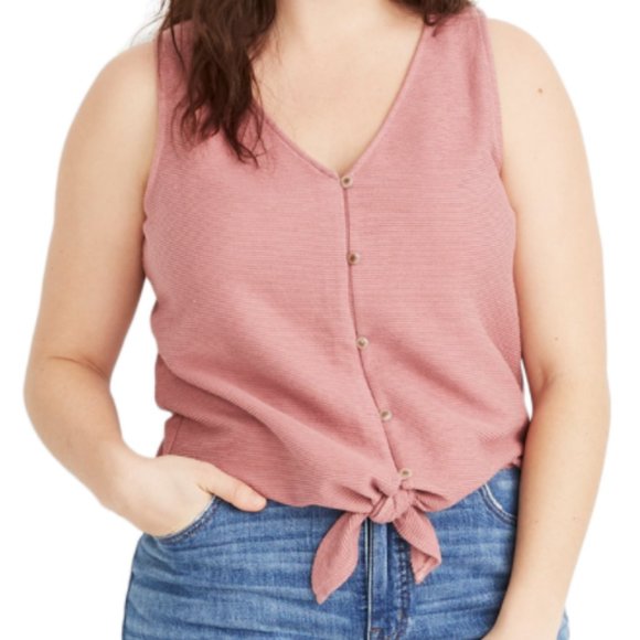 Madewell Texture & Thread Button-Front Tank Top - Picture 2 of 7